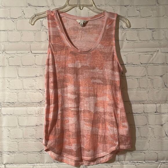 Lucky Brand pink camouflage tissue thin scoop neck tank top - Picture 1 of 4